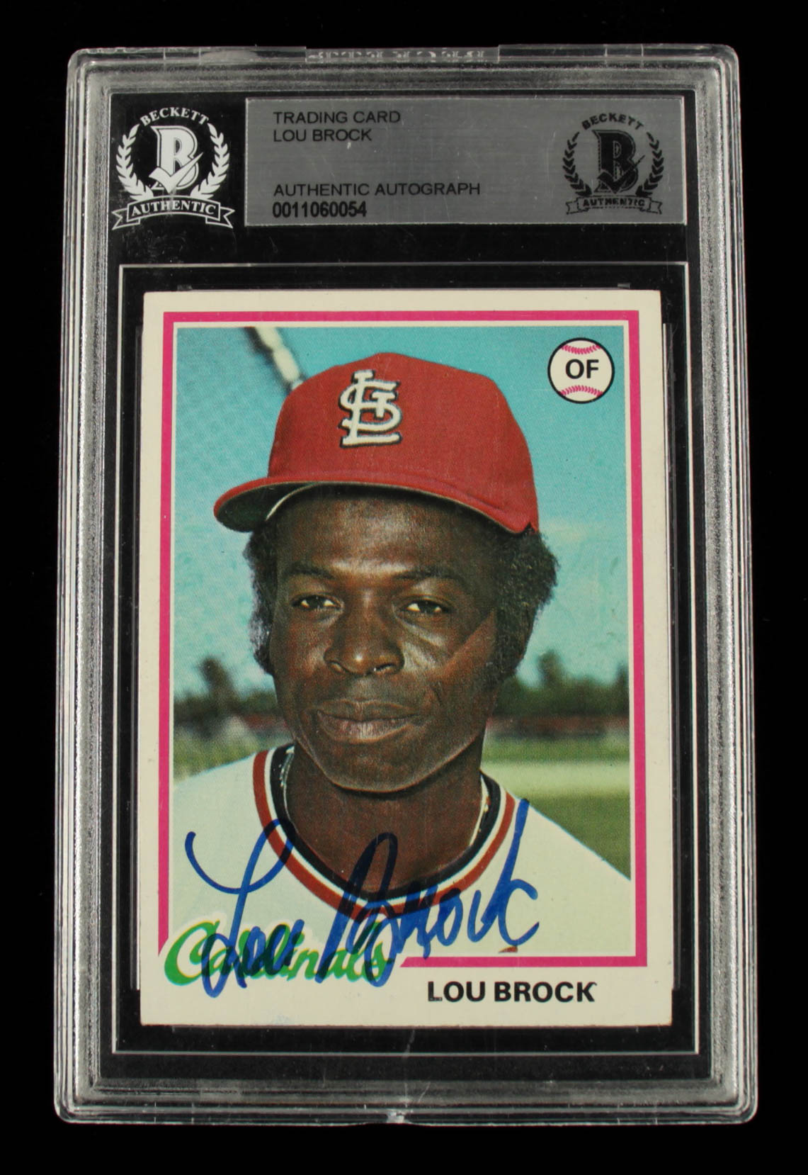 Lou Brock Signed 1978 Topps #170 (BGS Encapsulated) at PristineAuction.com Lou Brock Signed 1978 Topps #170 (BGS Encapsulated) at PristineAuction.com