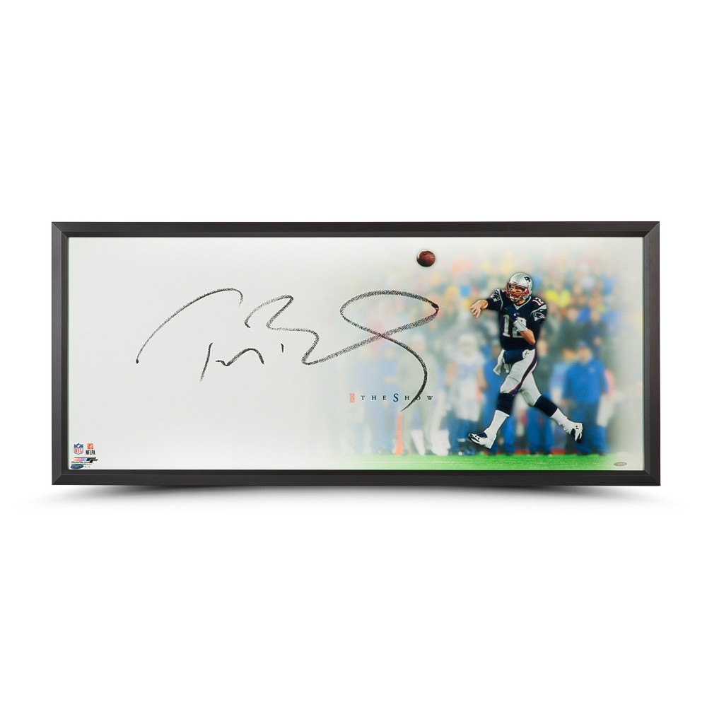 Tom Brady Signed Patriots 20x46 Custom Framed Photo Display (UDA) at PristineAuction.com Tom Brady Signed Patriots 20x46 Custom Framed Photo Display (UDA) at PristineAuction.com