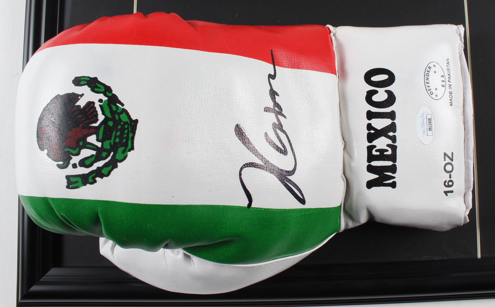 Julio Cesar Chavez Signed 17x22 Custom Framed Boxing Glove Display (JSA COA) at PristineAuction.com Julio Cesar Chavez Signed 17x22 Custom Framed Boxing Glove Display (JSA COA) at PristineAuction.com