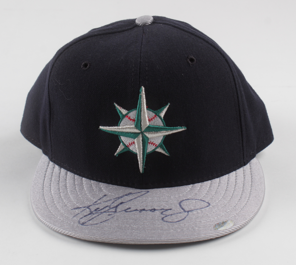 Ken Griffey Jr. Signed Mariners Hat (Mounted Memories COA) Pristine