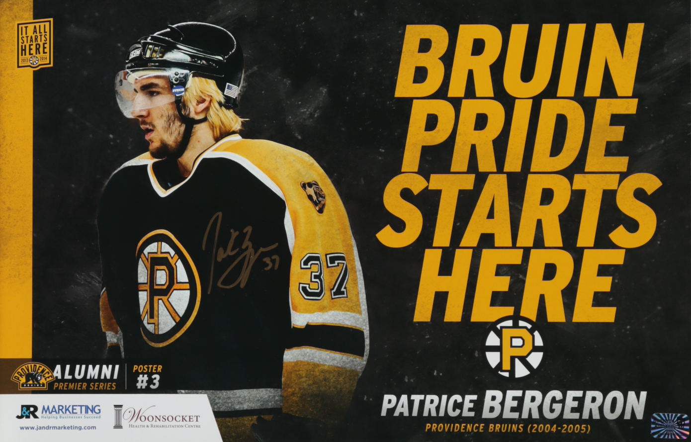 Patrice Bergeron Signed Bruins 11x17 Promotional Poster (Bergeron COA) at PristineAuction.com Patrice Bergeron Signed Bruins 11x17 Promotional Poster (Bergeron COA) at PristineAuction.com