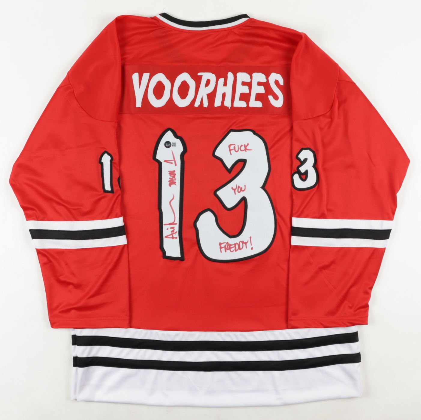 Ari Lehman Signed Jersey Inscribed "JASON 1" & "F*** YOU FREDDY!" (Beckett COA) at PristineAuction.com Ari Lehman Signed Jersey Inscribed "JASON 1" & "F*** YOU FREDDY!" (Beckett COA) at PristineAuction.com