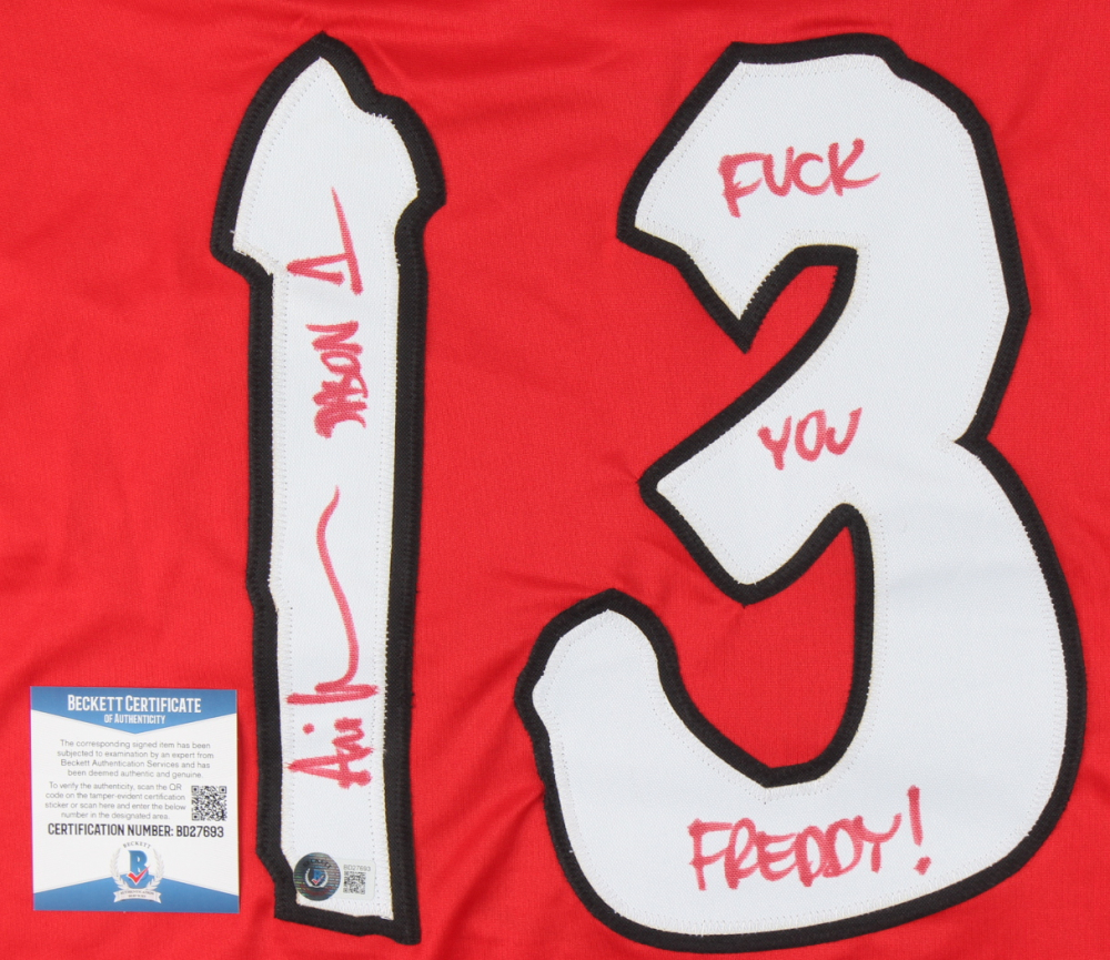 Ari Lehman Signed Jersey Inscribed "JASON 1" & "F*** YOU FREDDY!" (Beckett) at PristineAuction.com Ari Lehman Signed Jersey Inscribed "JASON 1" & "F*** YOU FREDDY!" (Beckett) at PristineAuction.com
