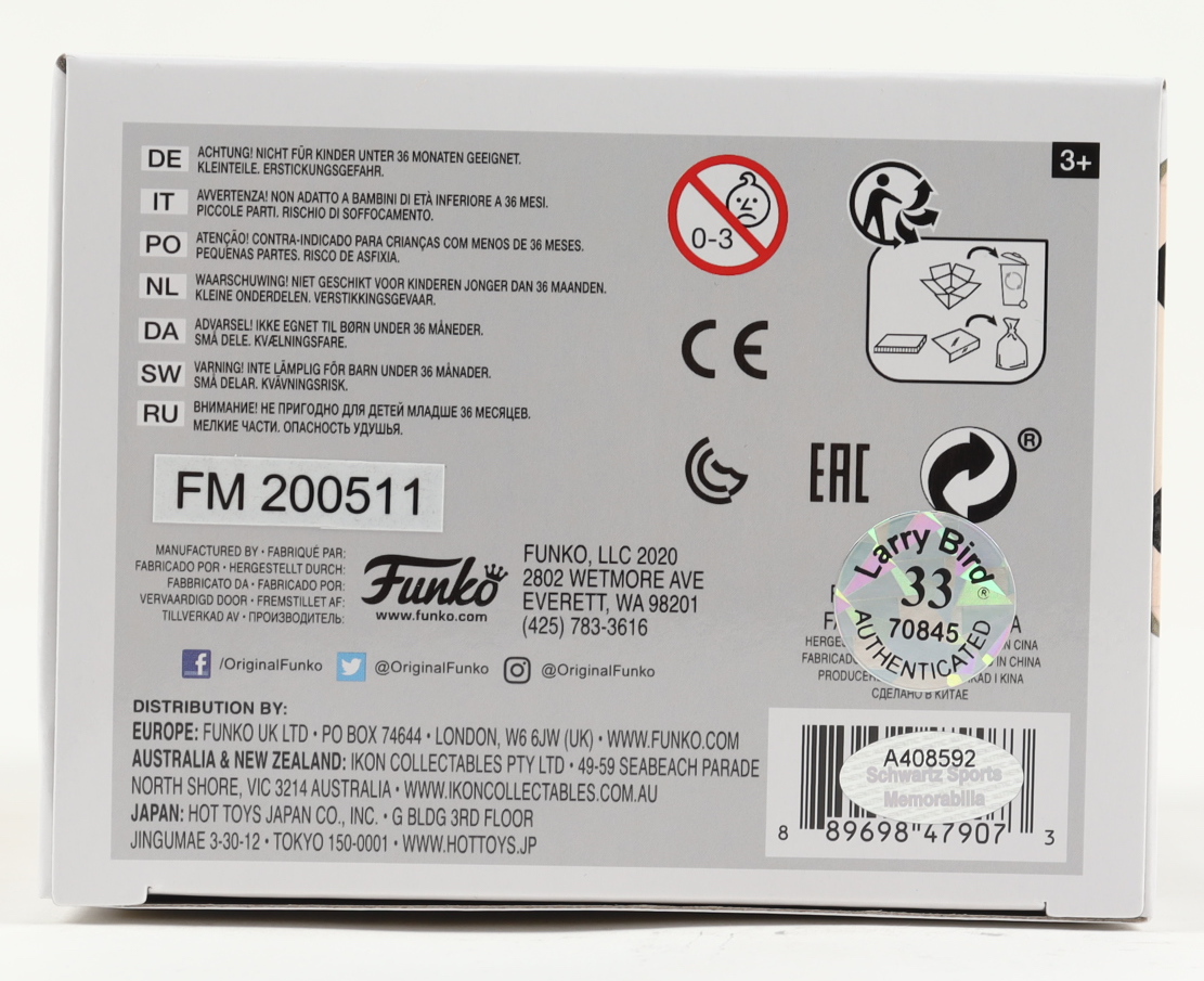 Larry Bird Signed Celtics #77 Funko Pop! Vinyl Figure (Schwartz COA & Bird Hologram) at PristineAuction.com Larry Bird Signed Celtics #77 Funko Pop! Vinyl Figure (Schwartz COA & Bird Hologram) at PristineAuction.com
