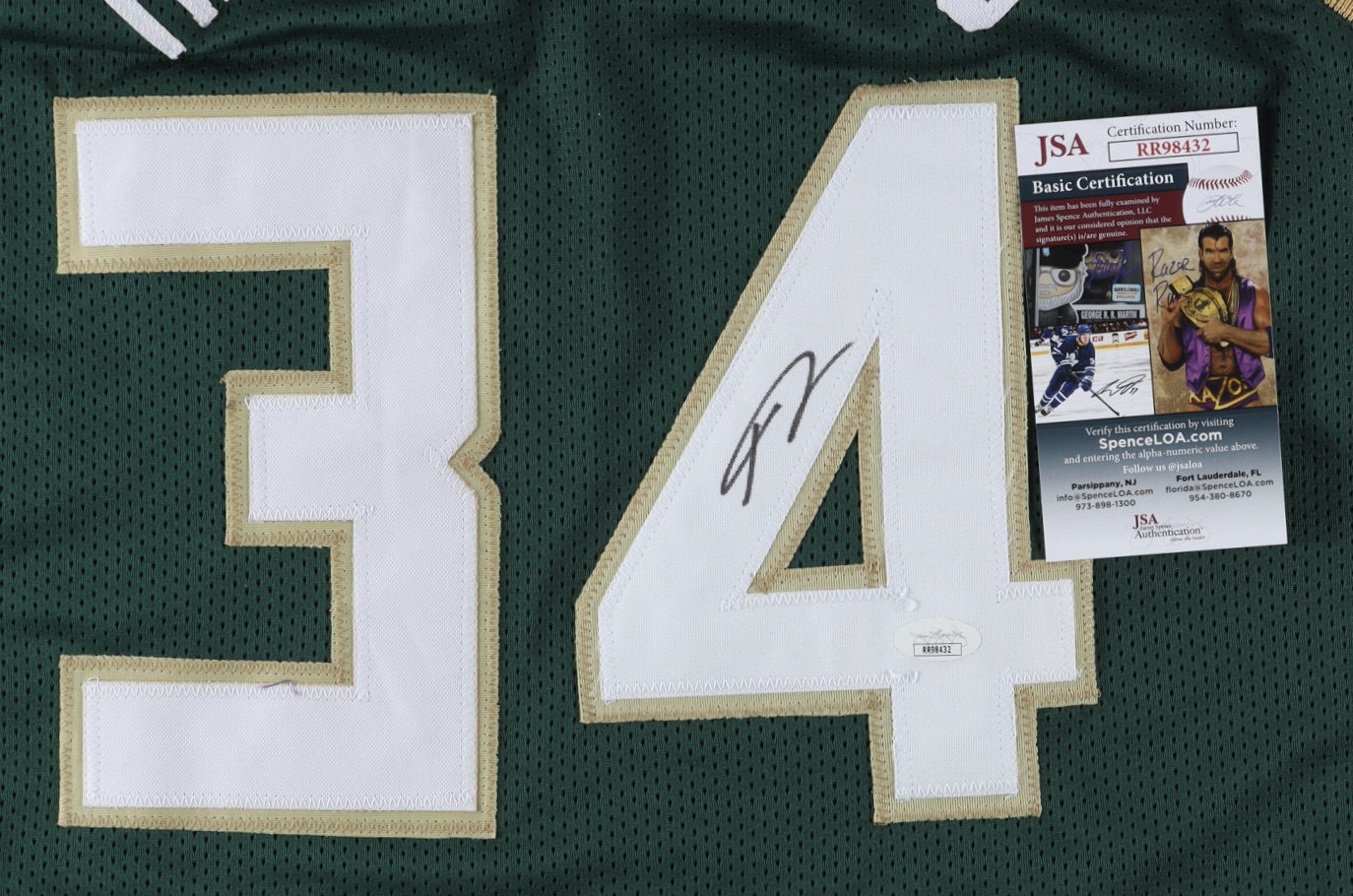 Giannis Antetokounmpo Signed Jersey (JSA COA) at PristineAuction.com Giannis Antetokounmpo Signed Jersey (JSA COA) at PristineAuction.com