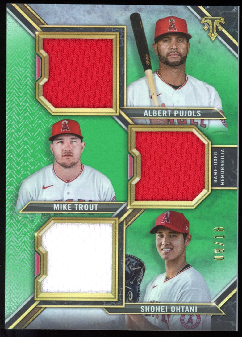 Mike Trout / Shohei Ohtani / Albert Pujols 2021 Topps Triple