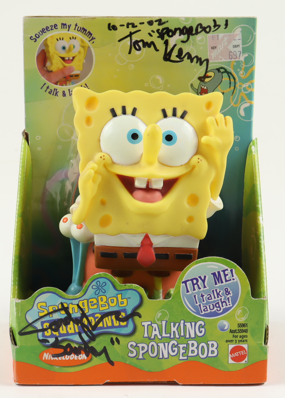 Tom Kenny, Bill Fagerbakke & Carolyn Lawrence Signed "Spongebob Squarepants" Talking Spongebob Figure With Multiple Inscriptions (JSA COA) at PristineAuction.com Tom Kenny, Bill Fagerbakke & Carolyn Lawrence Signed "Spongebob Squarepants" Talking Spongebob Figure With Multiple Inscriptions (JSA COA) at PristineAuction.com