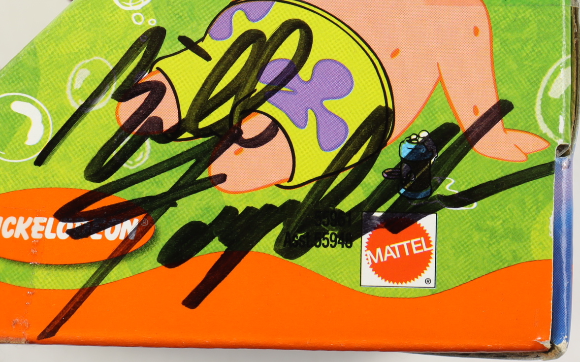 Tom Kenny, Bill Fagerbakke & Carolyn Lawrence Signed "Spongebob Squarepants" Talking Spongebob Figure With Multiple Inscriptions (JSA COA) at PristineAuction.com Tom Kenny, Bill Fagerbakke & Carolyn Lawrence Signed "Spongebob Squarepants" Talking Spongebob Figure With Multiple Inscriptions (JSA COA) at PristineAuction.com
