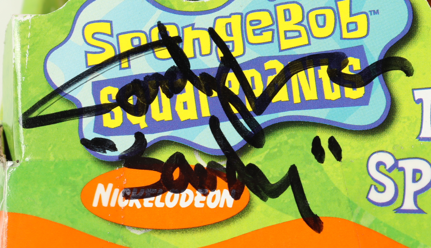 Tom Kenny, Bill Fagerbakke & Carolyn Lawrence Signed "Spongebob Squarepants" Talking Spongebob Figure With Multiple Inscriptions (JSA COA) at PristineAuction.com Tom Kenny, Bill Fagerbakke & Carolyn Lawrence Signed "Spongebob Squarepants" Talking Spongebob Figure With Multiple Inscriptions (JSA COA) at PristineAuction.com