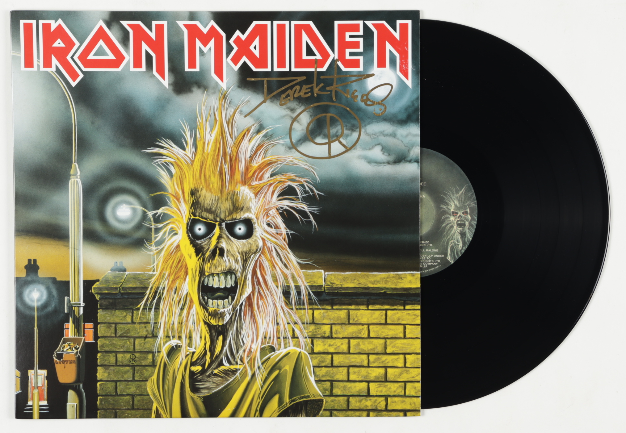 Derek Riggs Signed "Iron Maiden" Vinyl Record Album (JSA COA) at PristineAuction.com Derek Riggs Signed "Iron Maiden" Vinyl Record Album (JSA COA) at PristineAuction.com