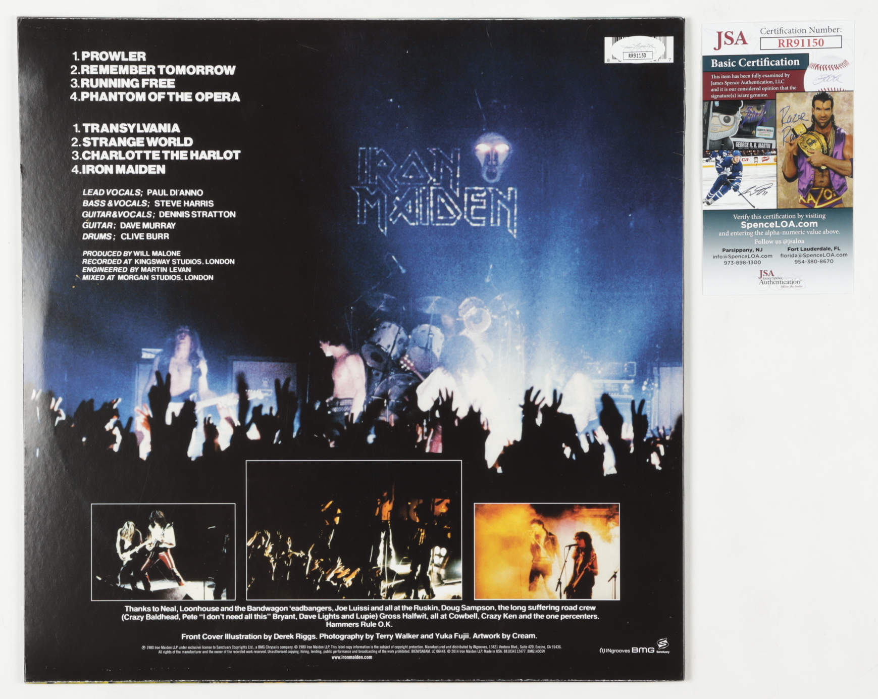 Derek Riggs Signed "Iron Maiden" Vinyl Record Album (JSA COA) at PristineAuction.com Derek Riggs Signed "Iron Maiden" Vinyl Record Album (JSA COA) at PristineAuction.com