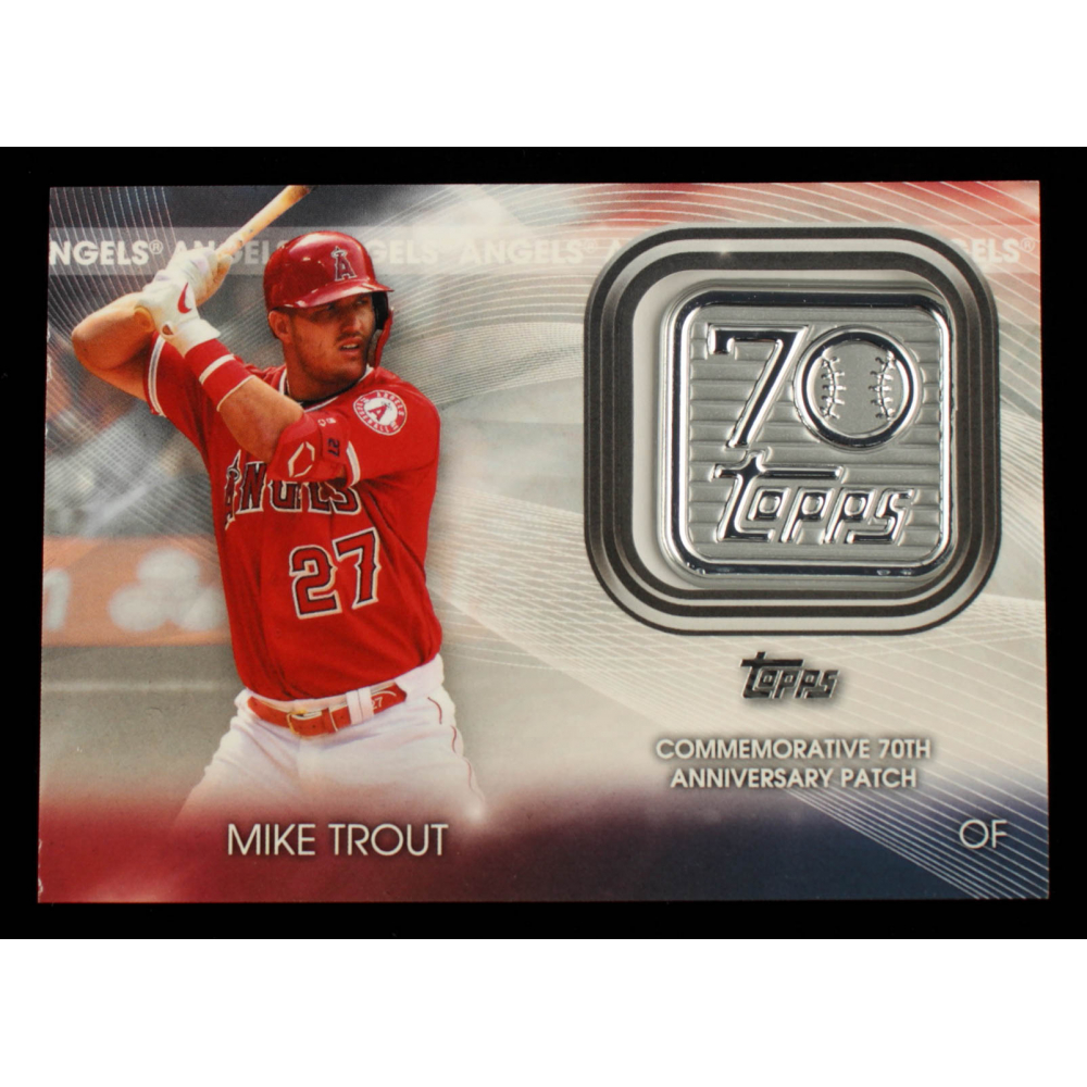 Mike Trout 2021 Topps 70th Anniversary Commemorative Logo Patches