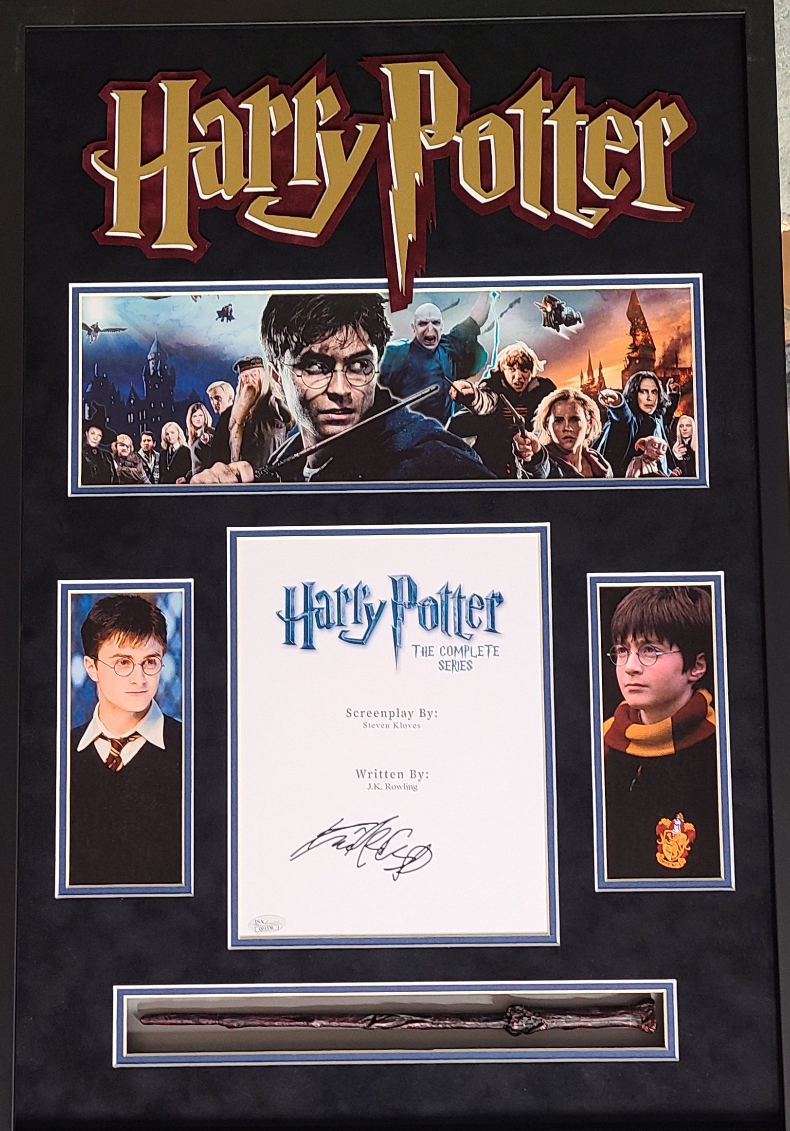 Daniel Radcliffe Signed "Harry Potter: The Complete Series" 21x32 Custom Framed Movie Script Shadowbox Display (JSA COA) at PristineAuction.com Daniel Radcliffe Signed "Harry Potter: The Complete Series" 21x32 Custom Framed Movie Script Shadowbox Display (JSA COA) at PristineAuction.com