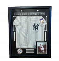 Mickey Mantle Signed LE Yankees 36x44 Custom Framed Jersey Display Inscribed "No. 7" (UDA) at PristineAuction.com