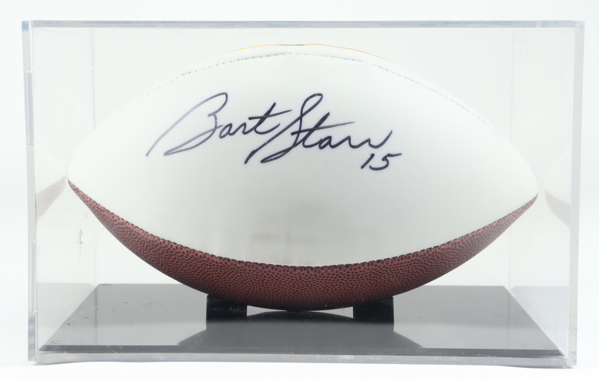 Bart Starr Signed Packers Logo Football with Display Case (Beckett LOA) at PristineAuction.com Bart Starr Signed Packers Logo Football with Display Case (Beckett LOA) at PristineAuction.com