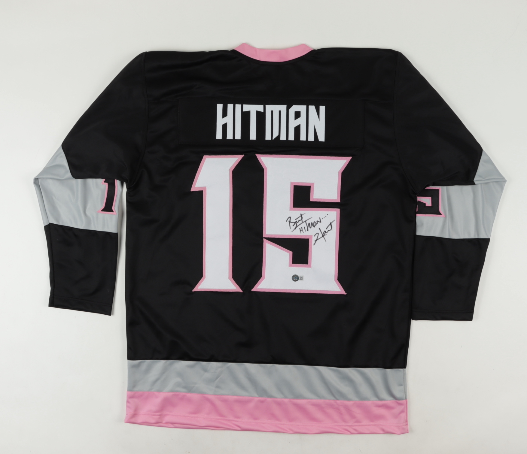 Bret Hart Signed Jersey Inscribed "Hitman...." (Beckett) at PristineAuction.com Bret Hart Signed Jersey Inscribed "Hitman...." (Beckett) at PristineAuction.com