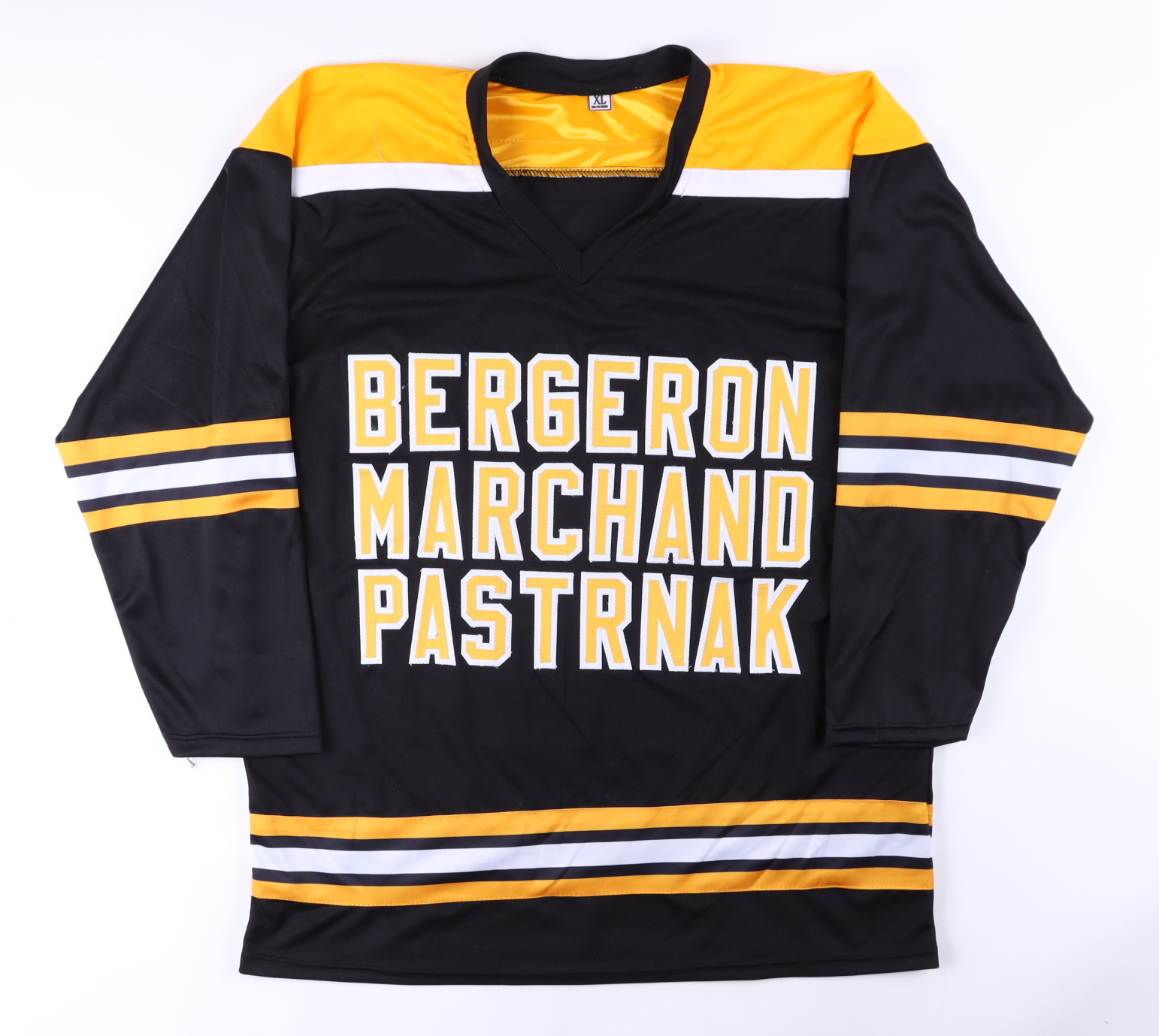 Brad Marchand, Patrice Bergeron & David Pastrnak Signed Jersey (The Perfection Line & Your Sports Memorabilia) at PristineAuction.com Brad Marchand, Patrice Bergeron & David Pastrnak Signed Jersey (The Perfection Line & Your Sports Memorabilia) at PristineAuction.com