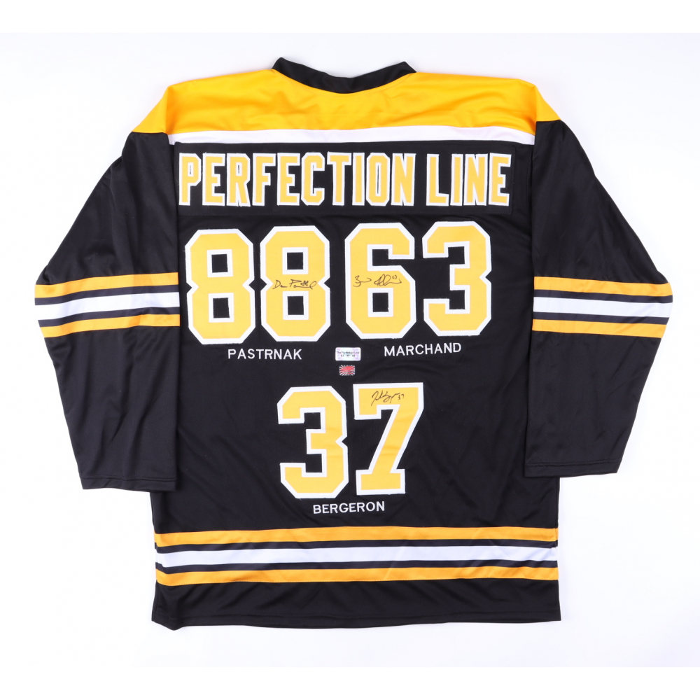 Brad Marchand, Patrice Bergeron & David Pastrnak Signed Jersey (The