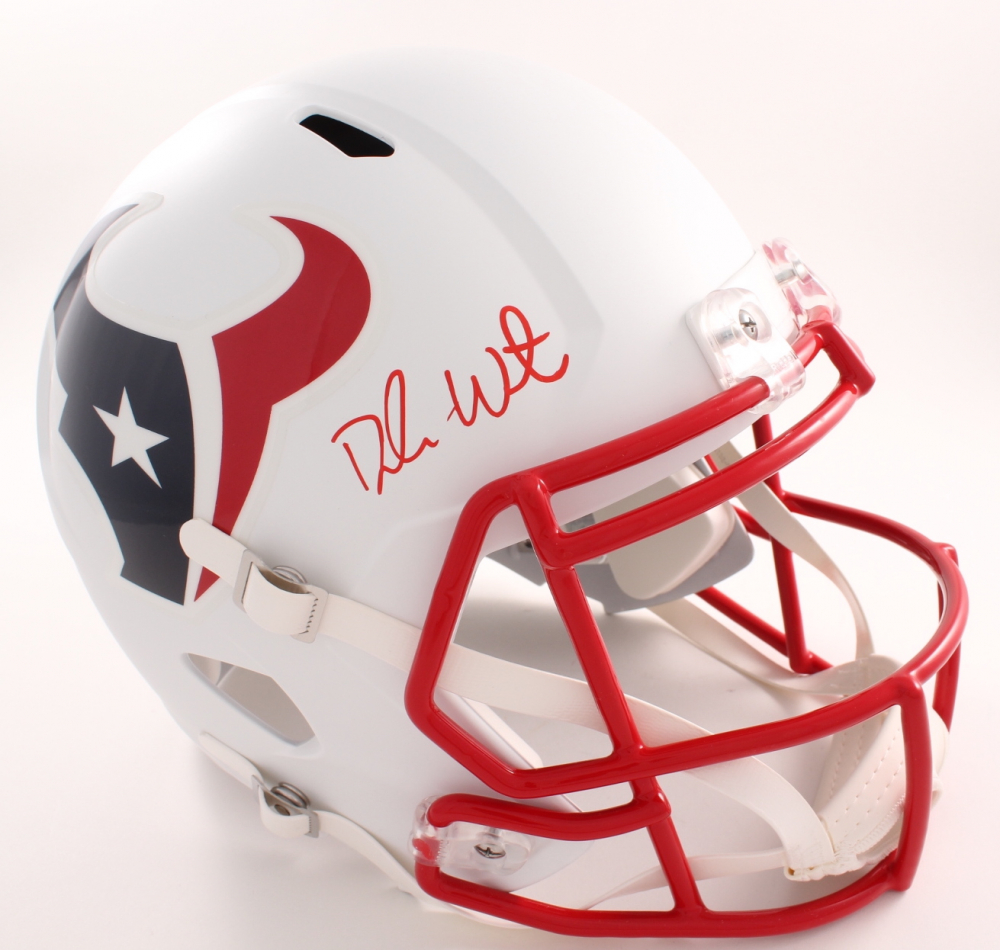 Deshaun Watson Signed Texans FullSize Matte White Speed Helmet