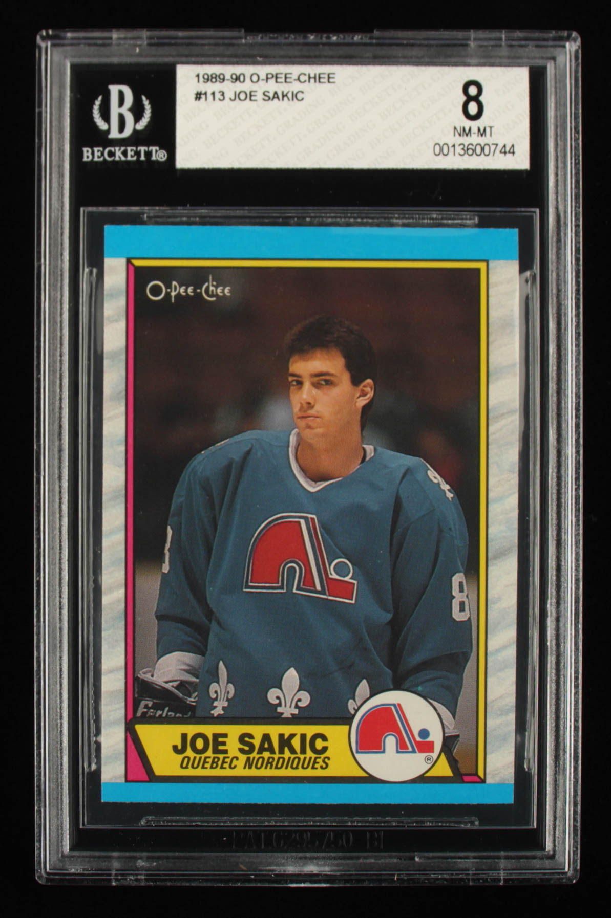Joe Sakic 1989-90 O-Pee-Chee #113 RC (BGS 8) at PristineAuction.com Joe Sakic 1989-90 O-Pee-Chee #113 RC (BGS 8) at PristineAuction.com