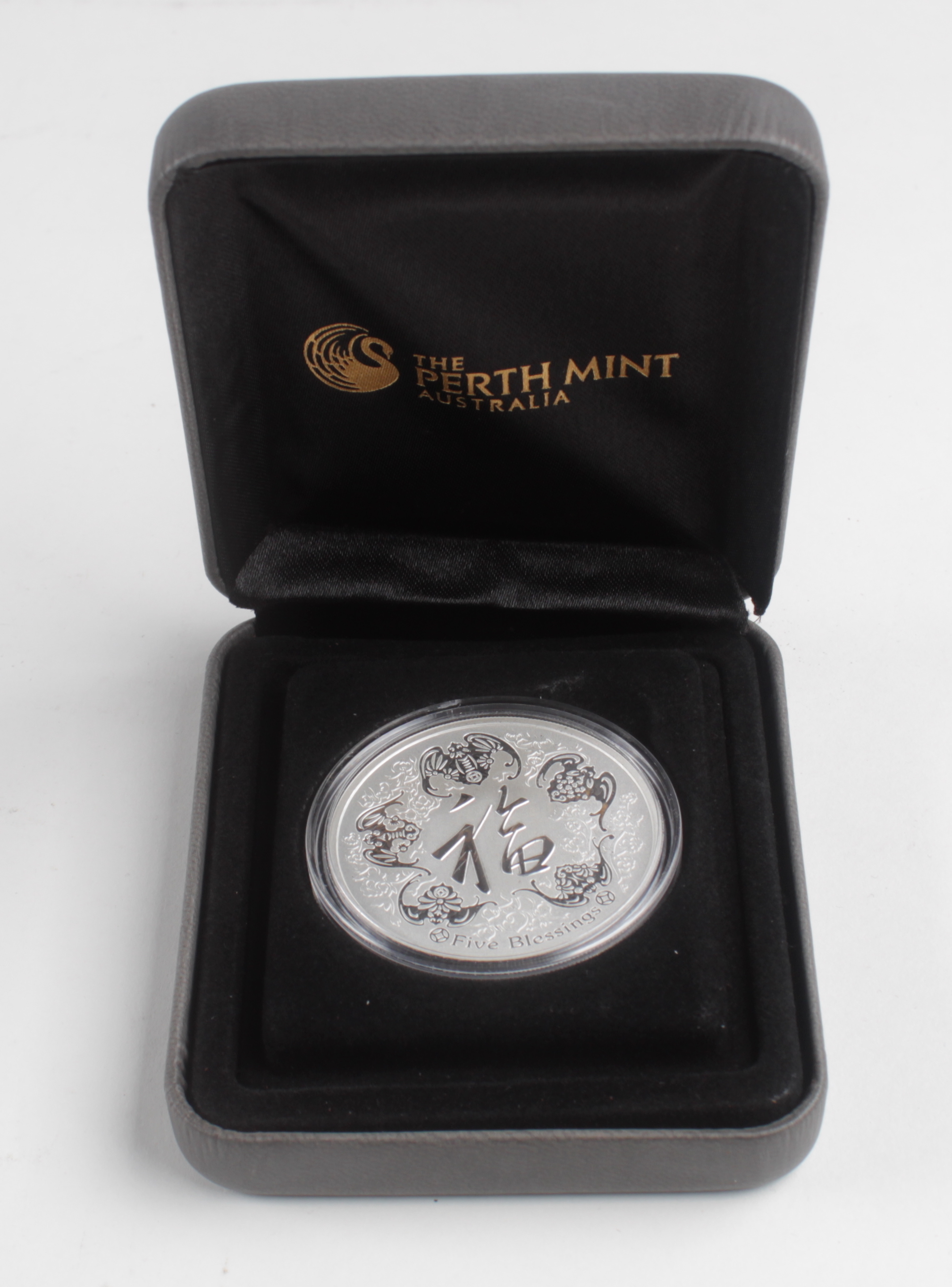 1 oz. 2016-P Australia Five Blessings Perth Mint Silver Coin with Original Packaging at PristineAuction.com 1 oz. 2016-P Australia Five Blessings Perth Mint Silver Coin with Original Packaging at PristineAuction.com