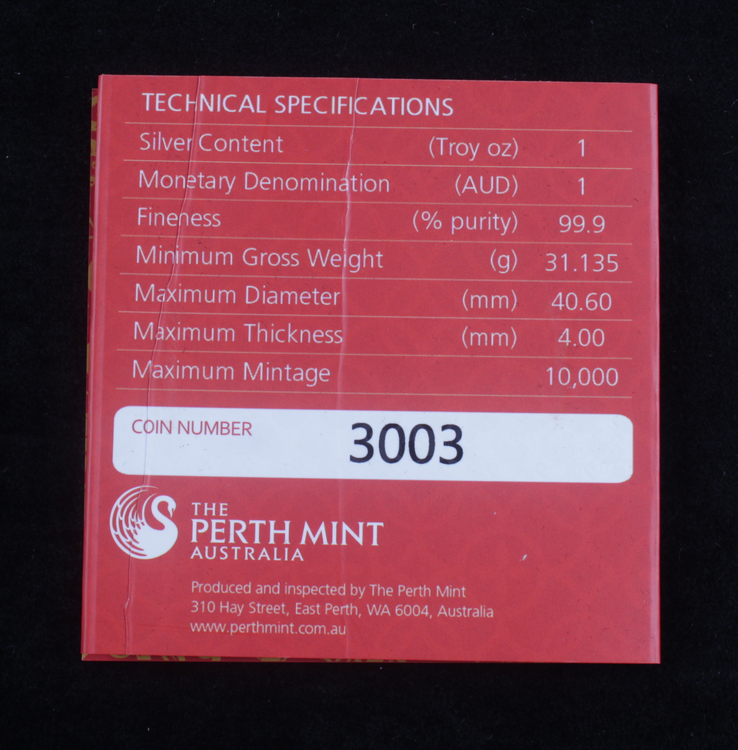 1 oz. 2016-P Australia Five Blessings Perth Mint Silver Coin with Original Packaging at PristineAuction.com 1 oz. 2016-P Australia Five Blessings Perth Mint Silver Coin with Original Packaging at PristineAuction.com