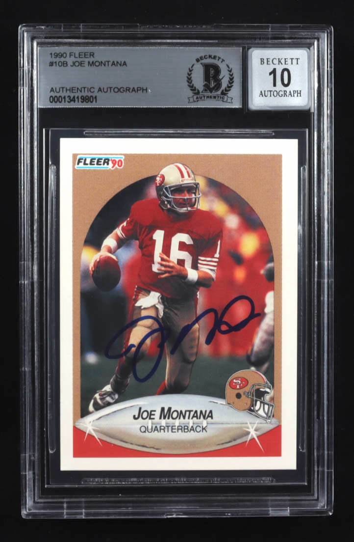 Joe Montana Signed 1990 Fleer #10B (BGS) at PristineAuction.com Joe Montana Signed 1990 Fleer #10B (BGS) at PristineAuction.com