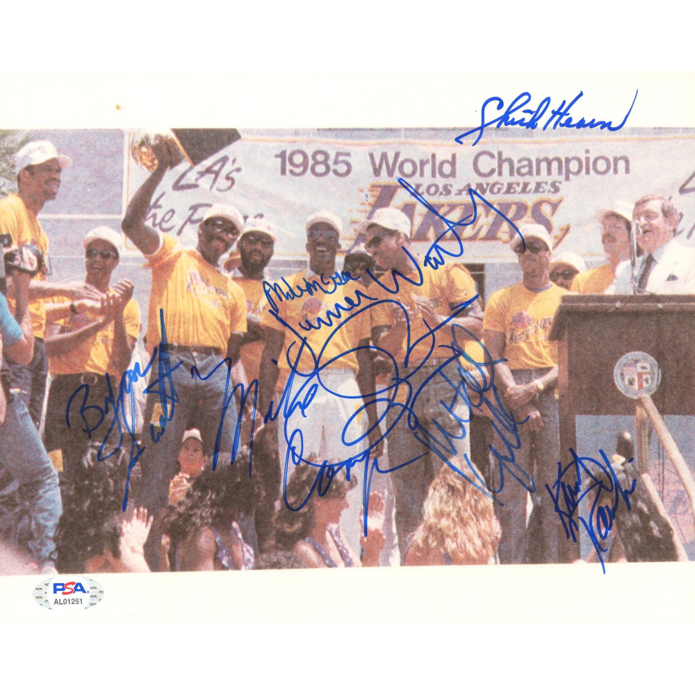1985 Lakers 8x10 Photo Team-Signed by (8) Including Chick Hearn, Pat ...