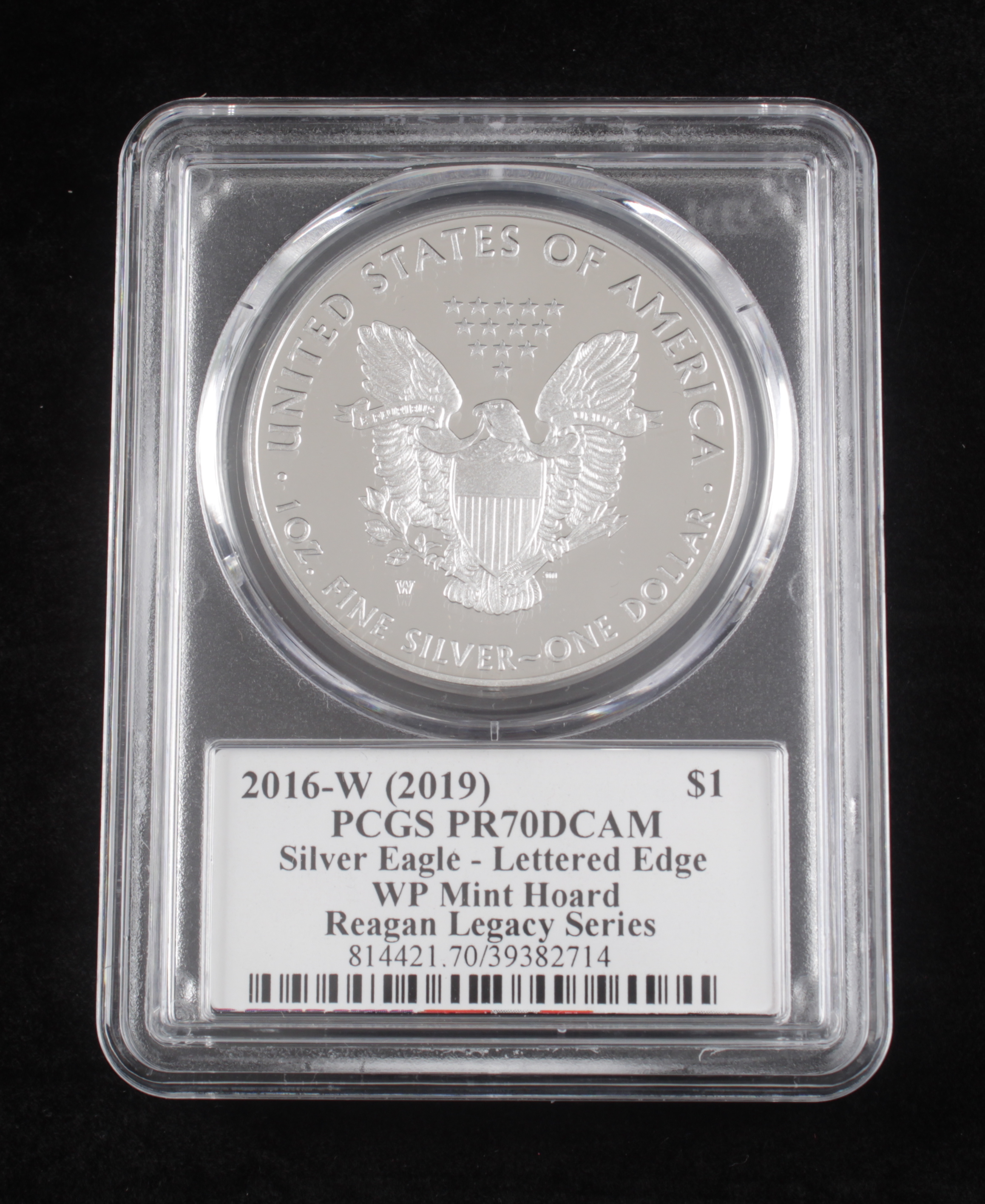 2016-W American Silver Eagle $1 One Dollar Coin - Michael Reagan Signature Label (PCGS PR70DCAM) at PristineAuction.com 2016-W American Silver Eagle $1 One Dollar Coin - Michael Reagan Signature Label (PCGS PR70DCAM) at PristineAuction.com