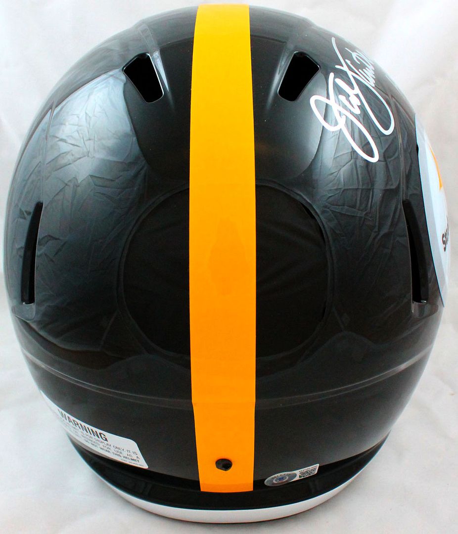 Jack Lambert Signed Steelers Full-Size Speed Helmet Inscribed "HOF 90" (Beckett) at PristineAuction.com Jack Lambert Signed Steelers Full-Size Speed Helmet Inscribed "HOF 90" (Beckett) at PristineAuction.com