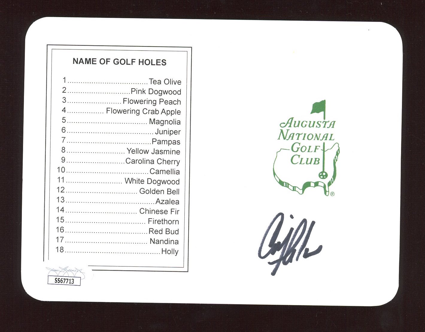 Craig Stadler Signed Augusta National Golf Club Scorecard (JSA) at PristineAuction.com Craig Stadler Signed Augusta National Golf Club Scorecard (JSA) at PristineAuction.com
