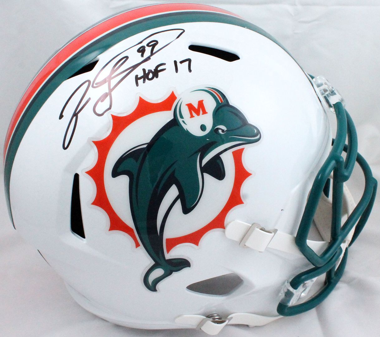 Jason Taylor Signed Dolphins Full-Size Speed Helmet Inscribed "HOF 17" (Beckett) at PristineAuction.com Jason Taylor Signed Dolphins Full-Size Speed Helmet Inscribed "HOF 17" (Beckett) at PristineAuction.com