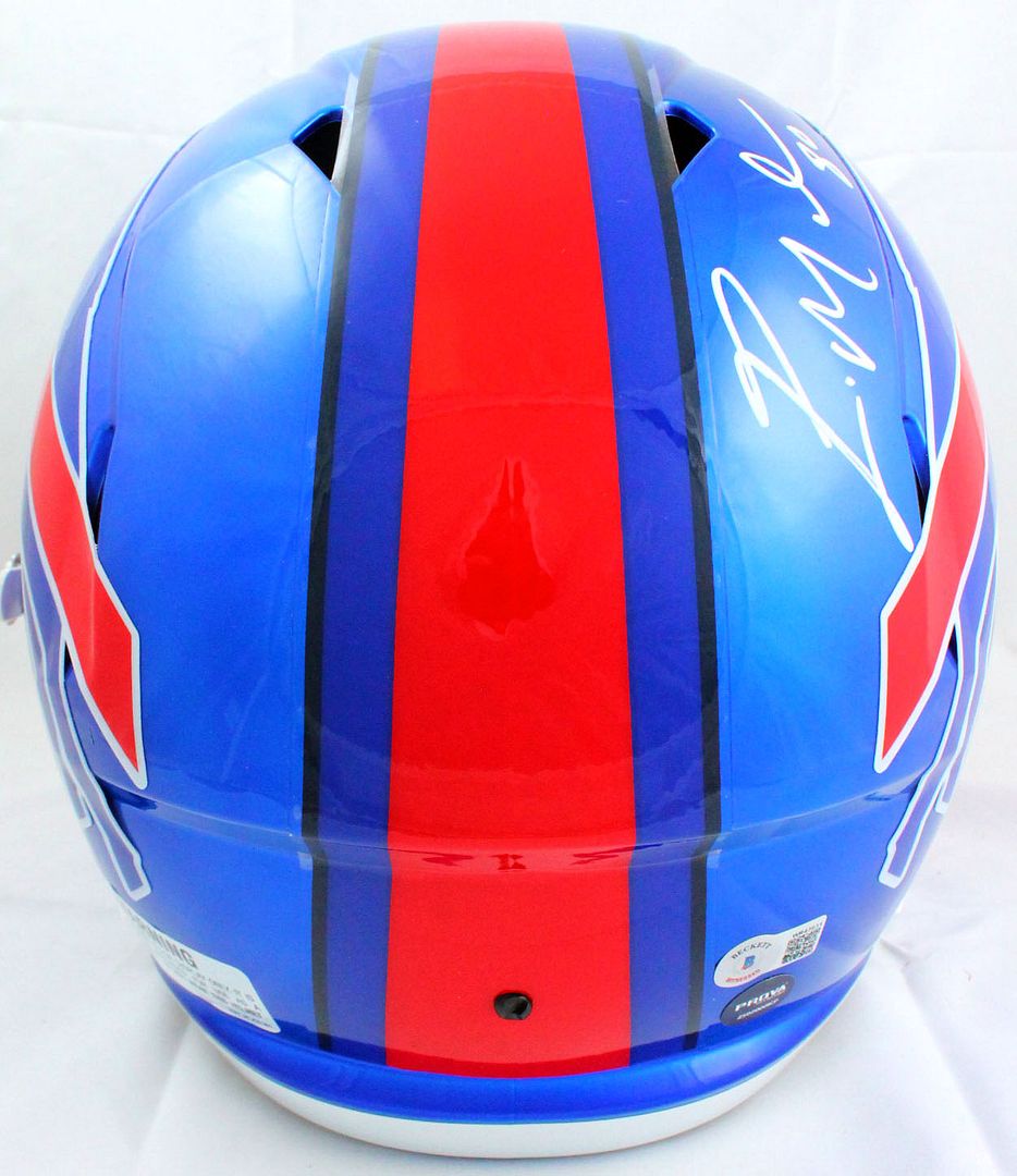 Eric Moulds Signed Bills Flash Alternate Full-Size Speed Helmet (Beckett & Prova) at PristineAuction.com Eric Moulds Signed Bills Flash Alternate Full-Size Speed Helmet (Beckett & Prova) at PristineAuction.com