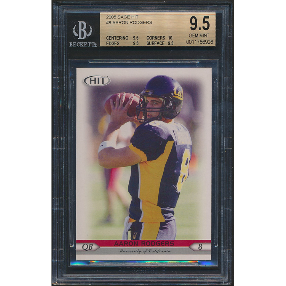 Aaron Rodgers 2005 SAGE HIT #8 (BGS 9.5) | Pristine Auction