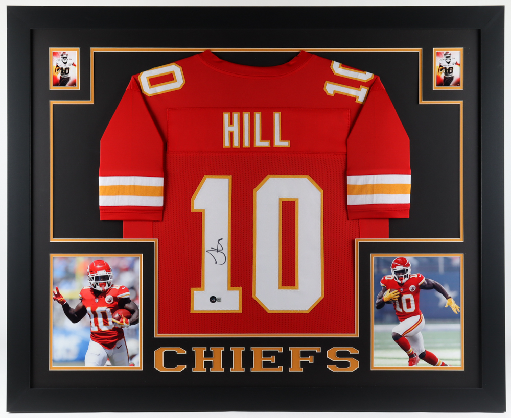 Tyreek Hill Signed 35x43 Custom Framed Jersey Display (Beckett Hologram) at PristineAuction.com Tyreek Hill Signed 35x43 Custom Framed Jersey Display (Beckett Hologram) at PristineAuction.com