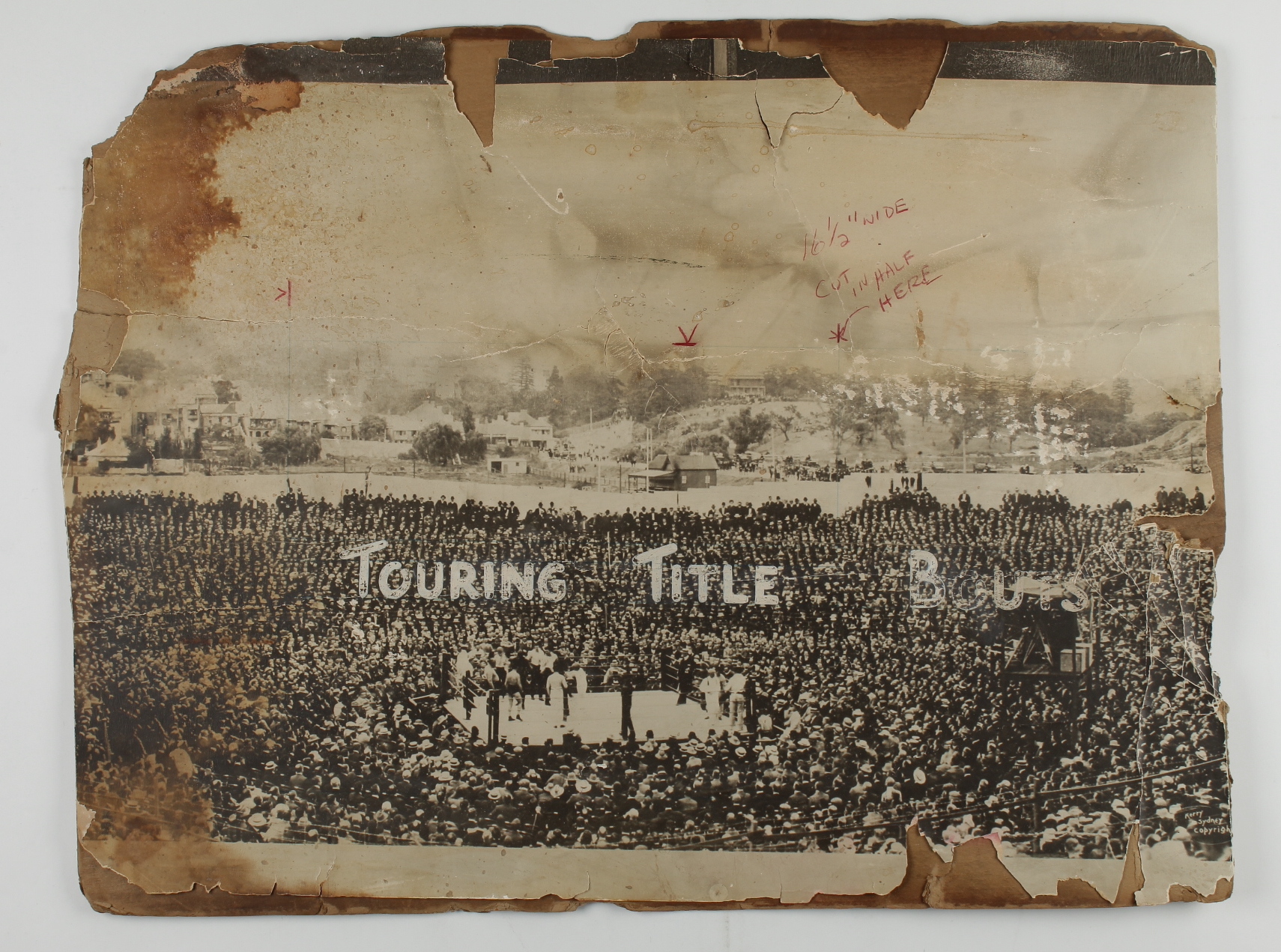 27x21 Vintage Boxing "Touring Title Bouts" Fight Poster at PristineAuction.com 27x21 Vintage Boxing "Touring Title Bouts" Fight Poster at PristineAuction.com