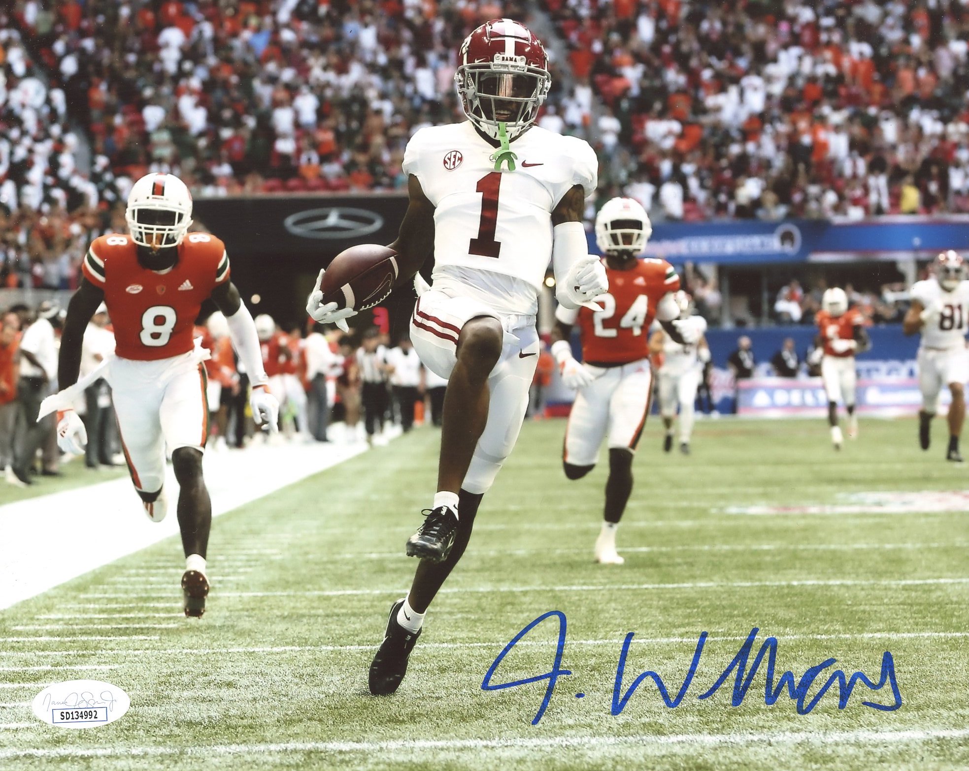 Jameson Williams Signed Alabama Crimson Tide 8x10 Photo (JSA) at PristineAuction.com Jameson Williams Signed Alabama Crimson Tide 8x10 Photo (JSA) at PristineAuction.com