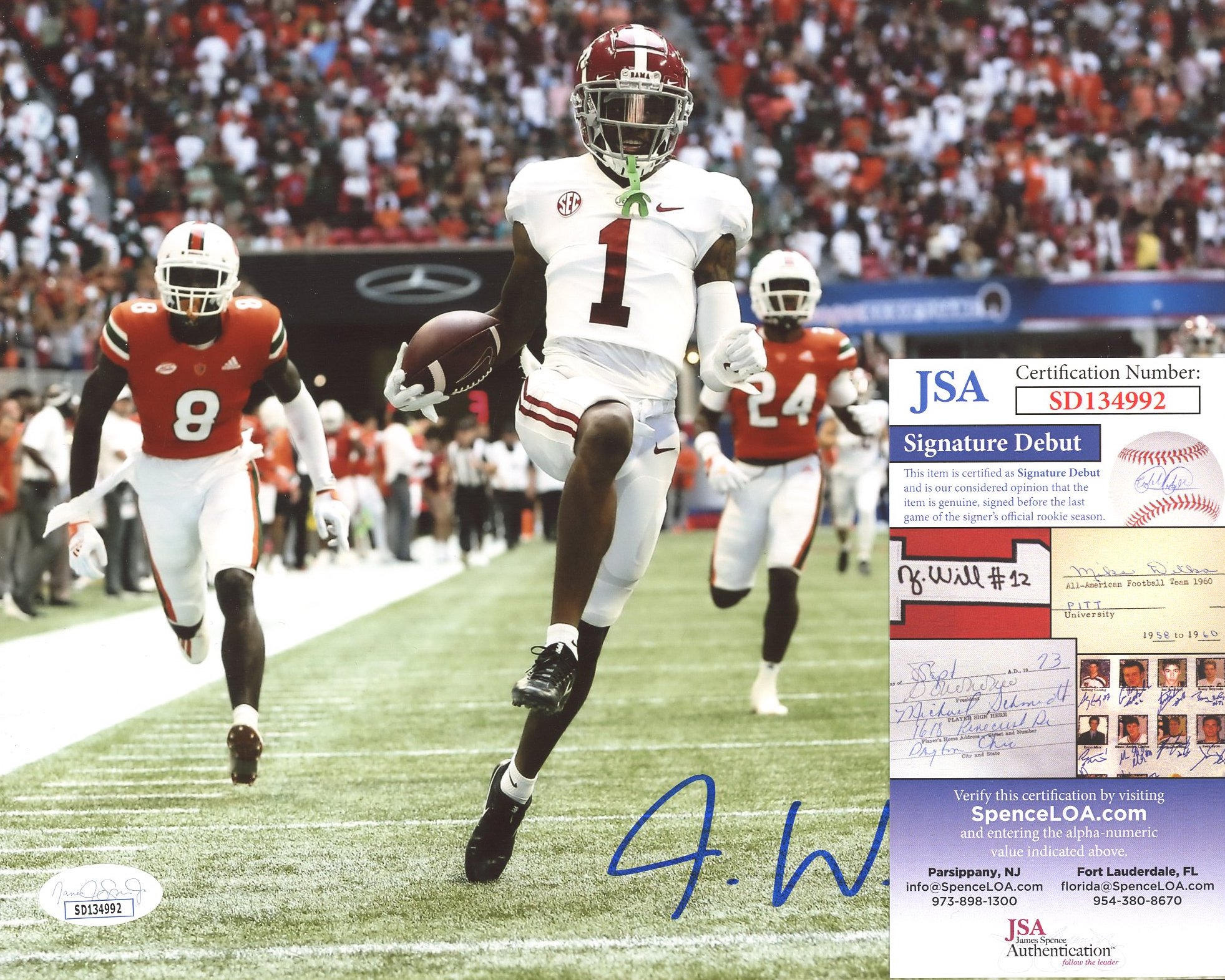 Jameson Williams Signed Alabama Crimson Tide 8x10 Photo (JSA) at PristineAuction.com Jameson Williams Signed Alabama Crimson Tide 8x10 Photo (JSA) at PristineAuction.com