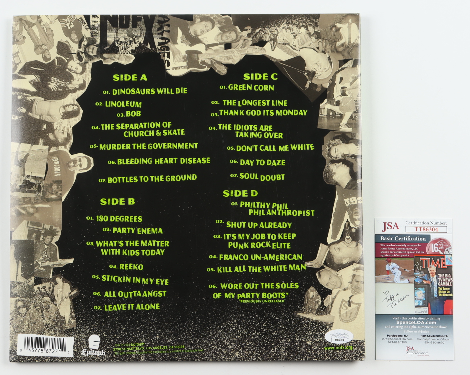 NOFX "The Greatest Songs Ever" Vinyl Record Album Signed By (4) Fat Mike, Eric Melvin, El Hefe & Eric "Smelly" Sandin (JSA COA) at PristineAuction.com NOFX "The Greatest Songs Ever" Vinyl Record Album Signed By (4) Fat Mike, Eric Melvin, El Hefe & Eric "Smelly" Sandin (JSA COA) at PristineAuction.com