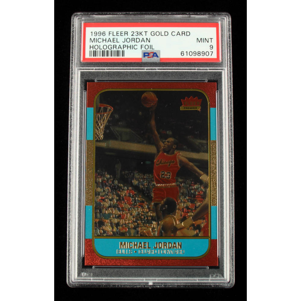 Michael Jordan 1996 Fleer Premier 23KT Gold Holographic Foil Card (PSA 9) |  Pristine Auction