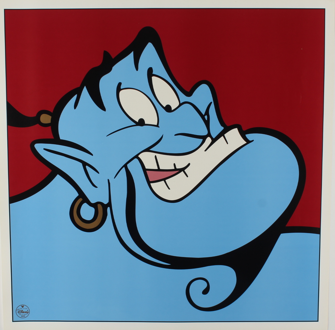 Set of (3) 1997 Disney Character LE 23x23 Lithographs with Winnie the Pooh, Tigger & The Genie with Disney Seals at PristineAuction.com Set of (3) 1997 Disney Character LE 23x23 Lithographs with Winnie the Pooh, Tigger & The Genie with Disney Seals at PristineAuction.com