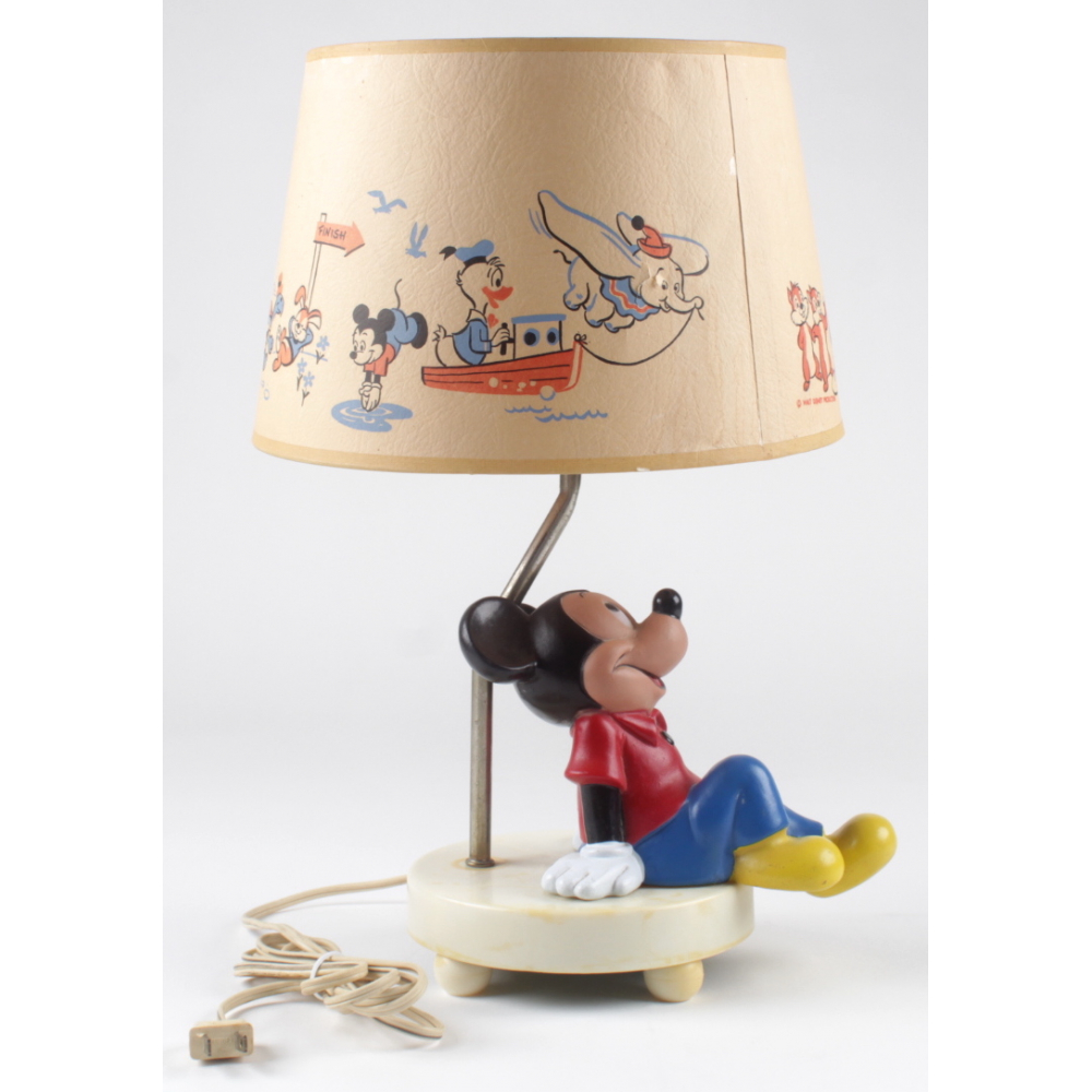 Vintage Disney Lamp with Light Up Mickey Mouse Pristine Auction