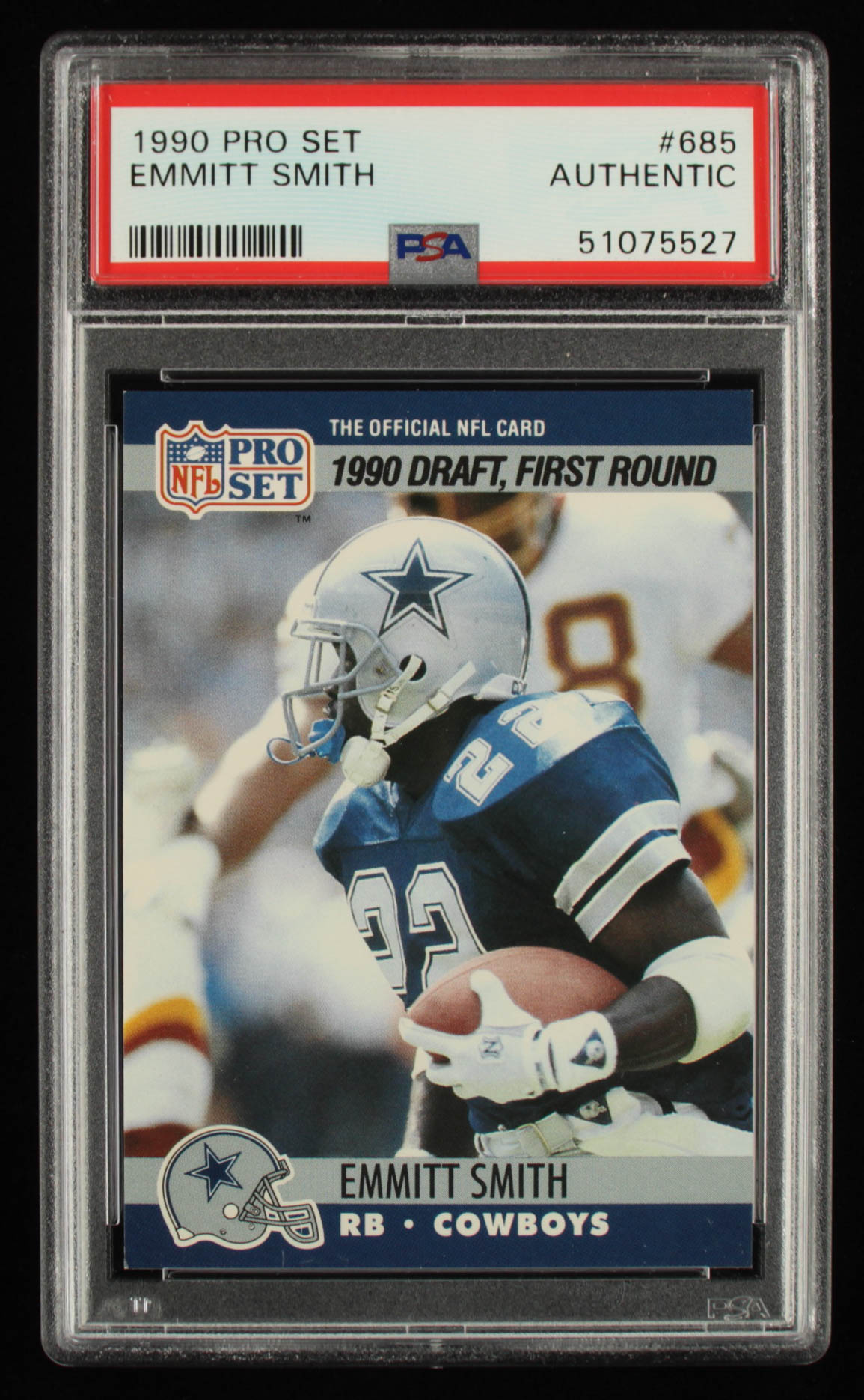 Emmitt Smith 1990 Pro Set #685 RC (PSA Authentic) at PristineAuction.com Emmitt Smith 1990 Pro Set #685 RC (PSA Authentic) at PristineAuction.com