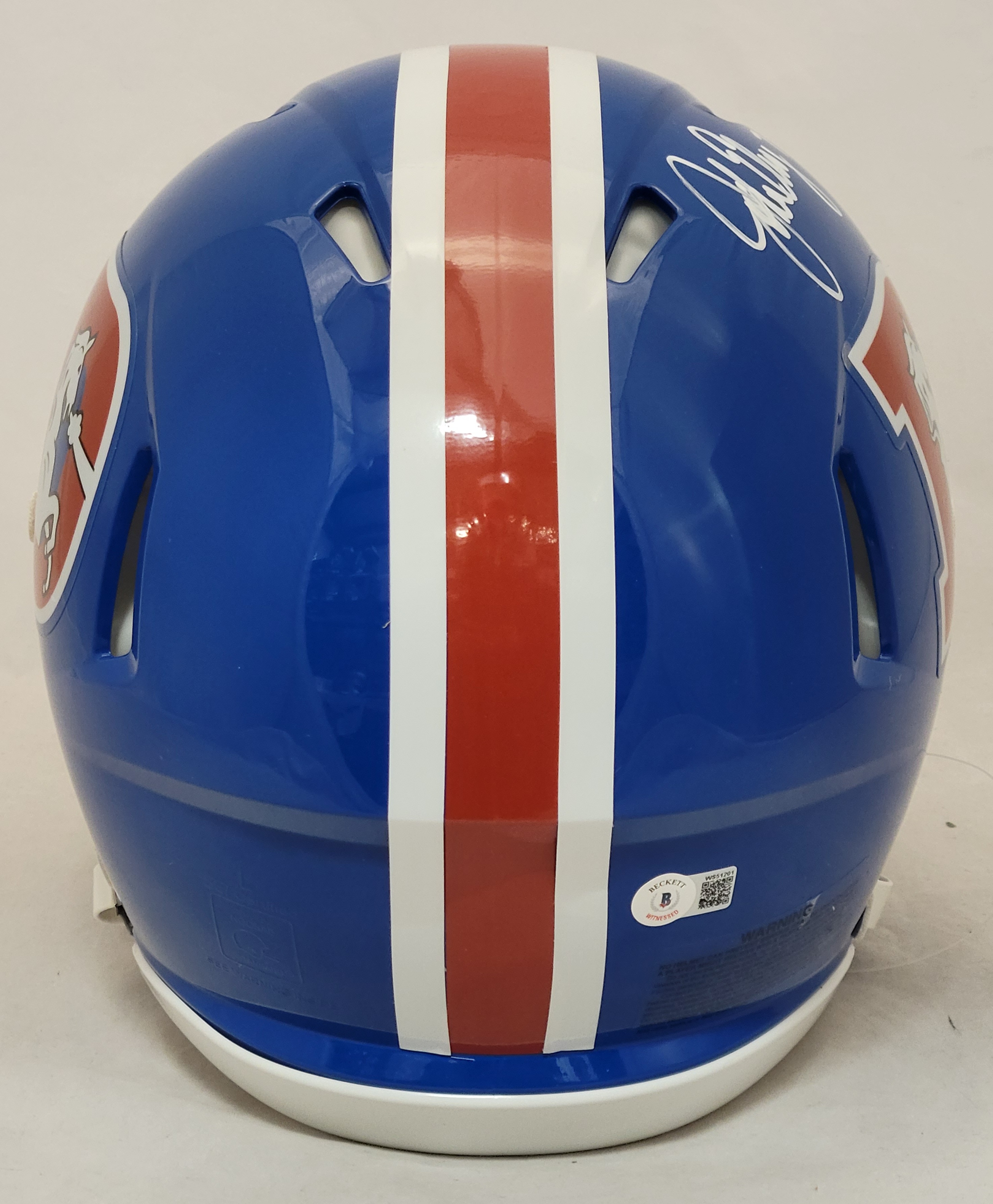 John Elway Signed Broncos Full-Size Authentic On-Field Throwback Speed Helmet (Beckett) at PristineAuction.com John Elway Signed Broncos Full-Size Authentic On-Field Throwback Speed Helmet (Beckett) at PristineAuction.com