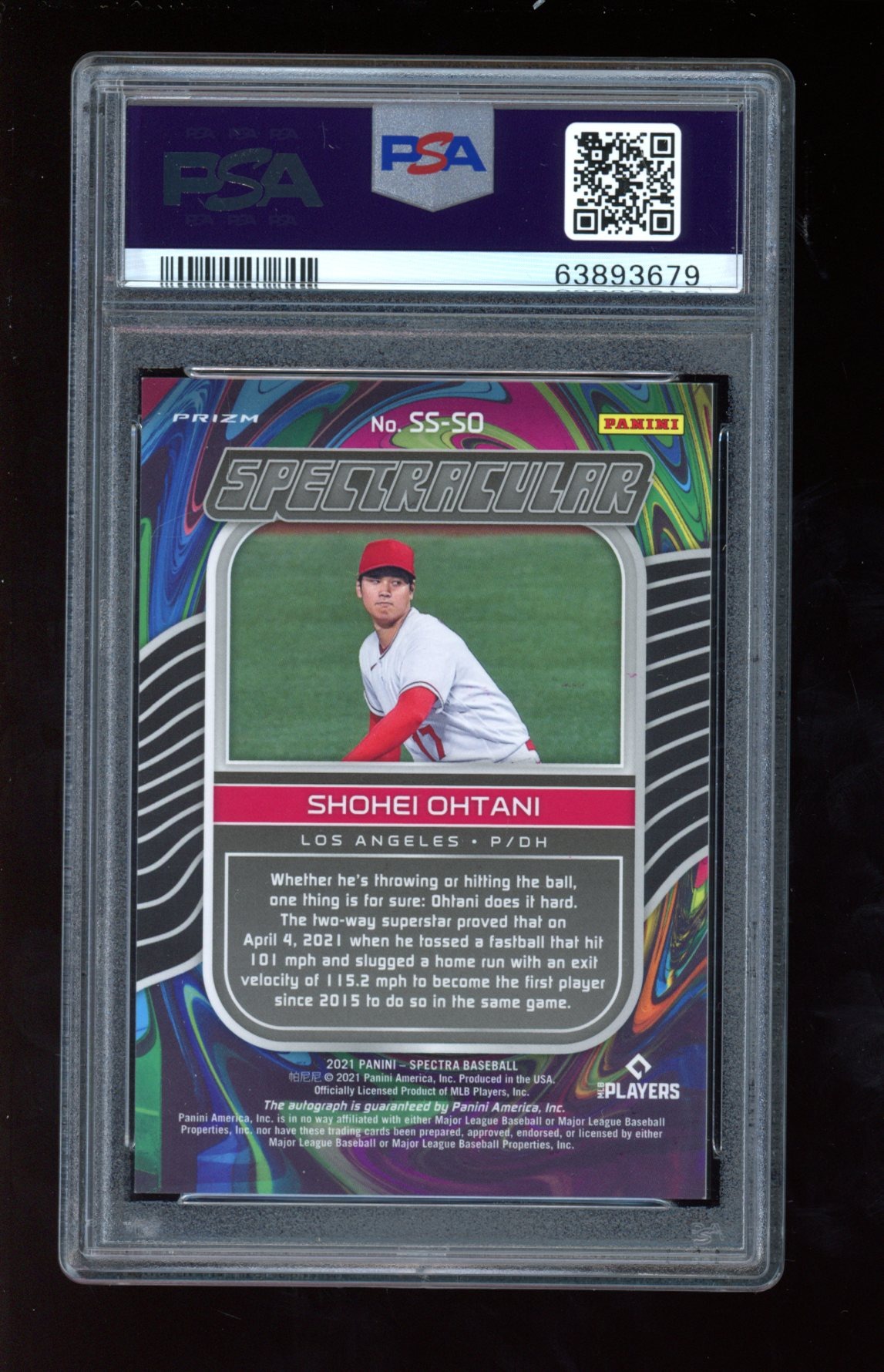 Shohei Ohtani 2021 Panini Spectra Spectracular Signatures #5