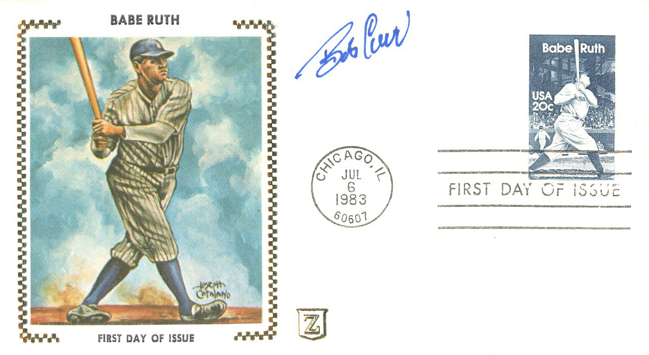 Bob Cain Signed 1983 "Babe Ruth" FDC Envelope With Babe Ruth Postage Stamp (JSA COA) at PristineAuction.com Bob Cain Signed 1983 "Babe Ruth" FDC Envelope With Babe Ruth Postage Stamp (JSA COA) at PristineAuction.com