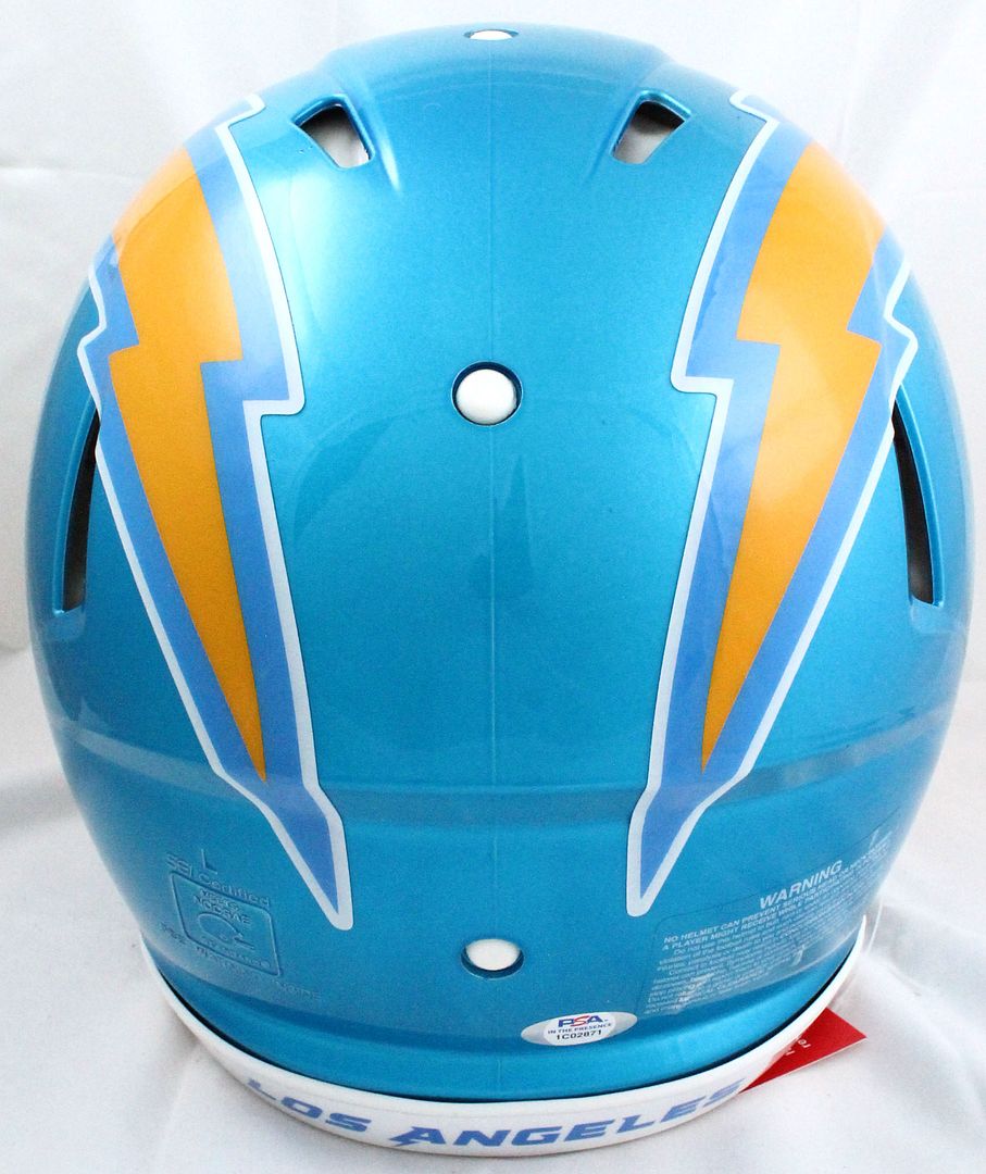 Austin Ekeler Signed Chargers Full-Size Authentic On-Field Flash Alternate Speed Helmet (PSA Hologram) at PristineAuction.com Austin Ekeler Signed Chargers Full-Size Authentic On-Field Flash Alternate Speed Helmet (PSA Hologram) at PristineAuction.com