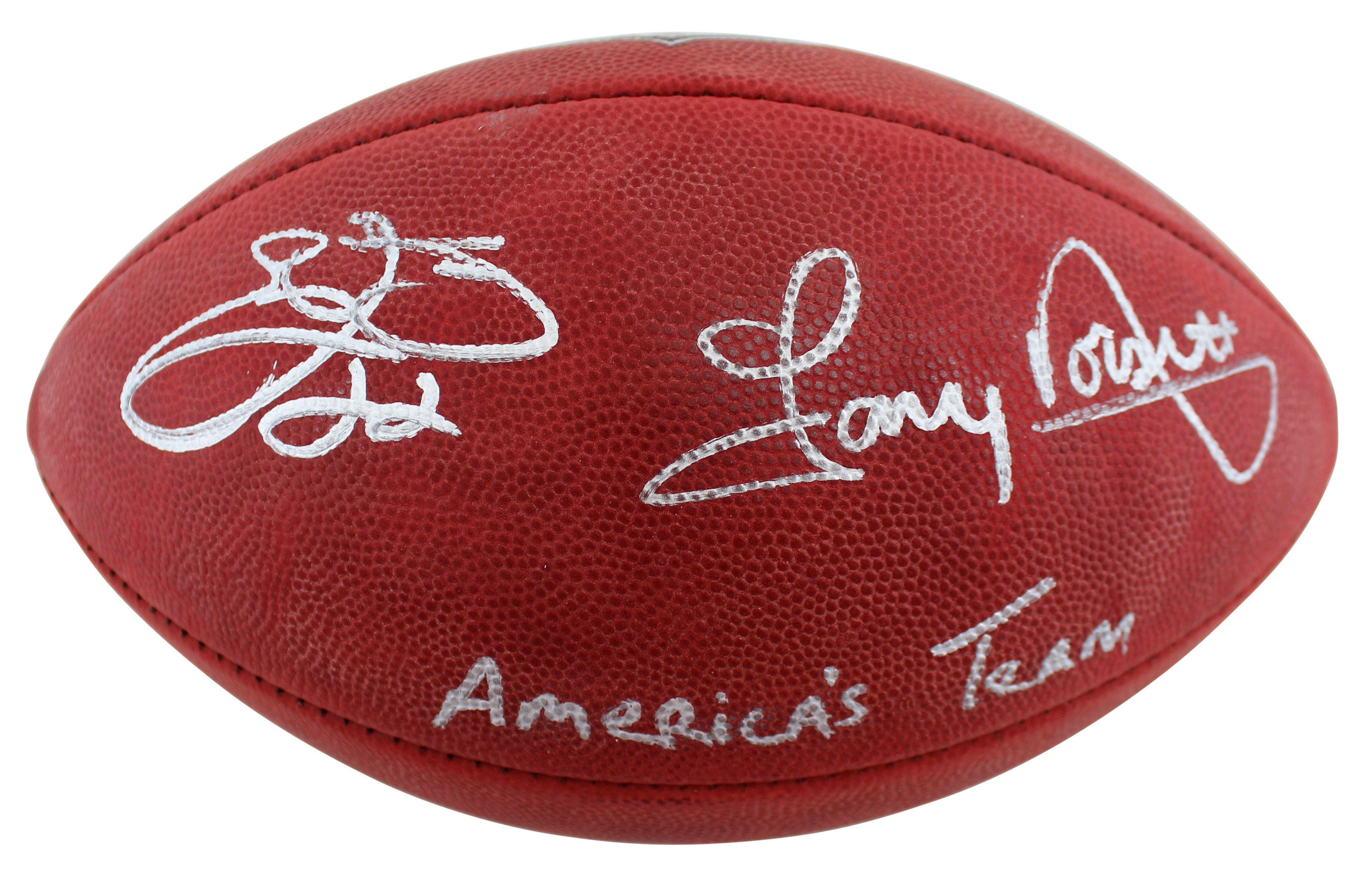 Emmitt Smith & Tony Dorsett Signed "The Duke" Official NFL Game Ball Inscribed "America's Team" (Beckett & JSA) at PristineAuction.com Emmitt Smith & Tony Dorsett Signed "The Duke" Official NFL Game Ball Inscribed "America's Team" (Beckett & JSA) at PristineAuction.com