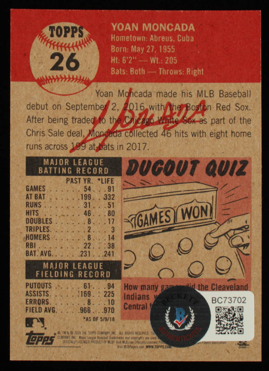 Yoan Moncada Signed 2018 Topps Living #26 (Beckett COA) at PristineAuction.com Yoan Moncada Signed 2018 Topps Living #26 (Beckett COA) at PristineAuction.com