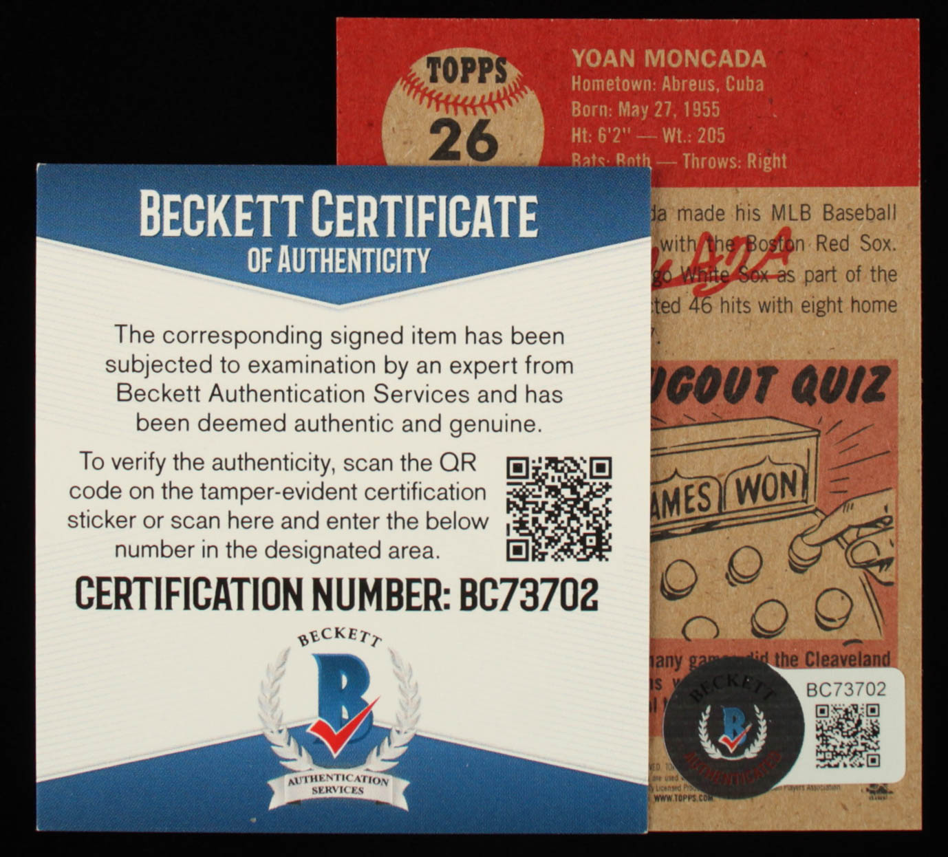 Yoan Moncada Signed 2018 Topps Living #26 (Beckett COA) at PristineAuction.com Yoan Moncada Signed 2018 Topps Living #26 (Beckett COA) at PristineAuction.com